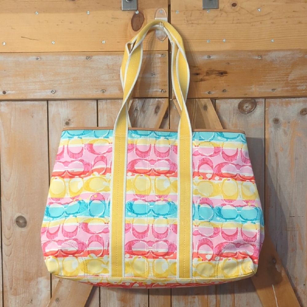 Large Colorful COACH tote Bag.   Excellent